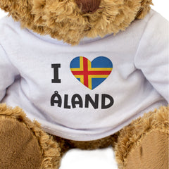 I LOVE ÅLAND FLAG - Teddy Bear - Cute Cuddly Soft Adorable - Gift Present