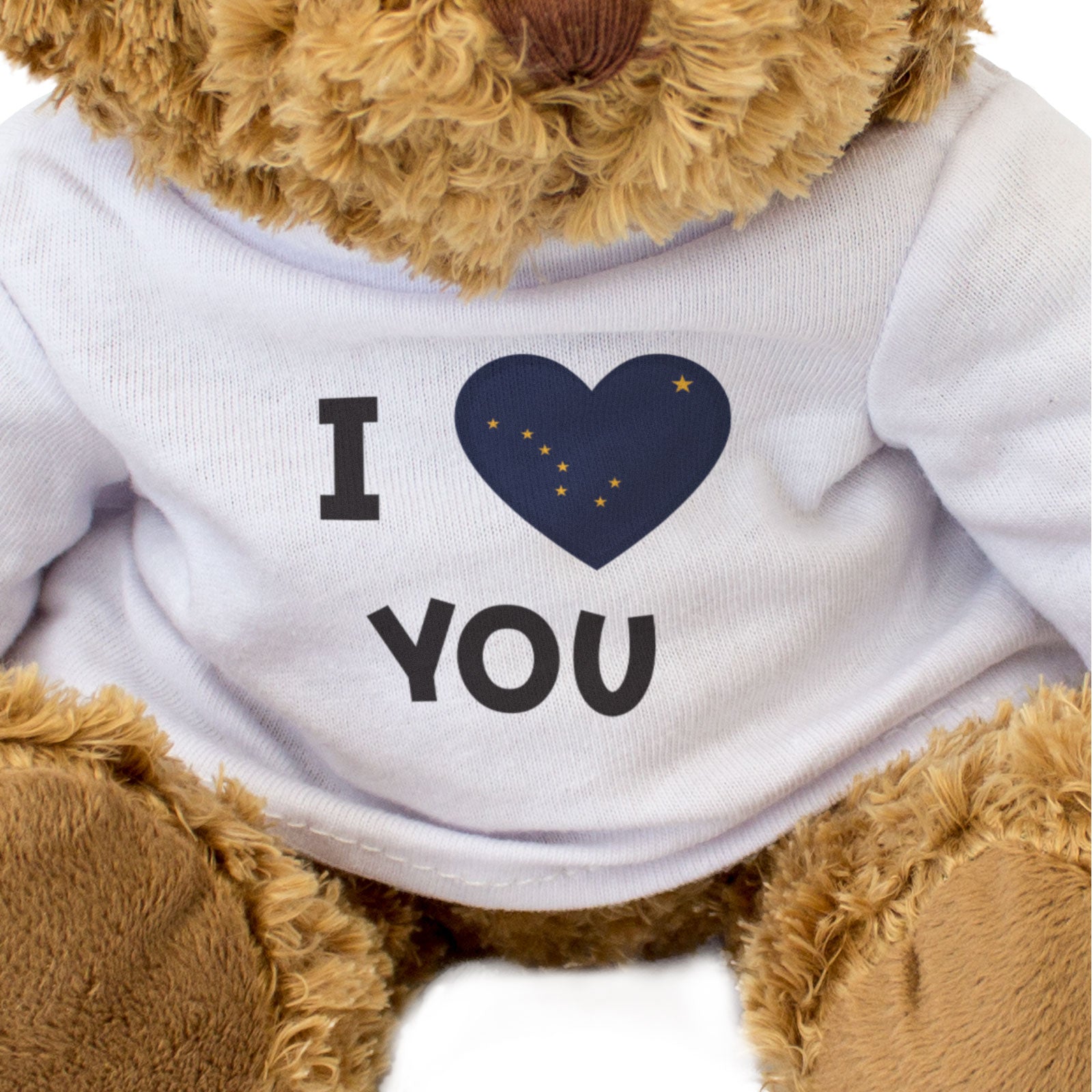 I LOVE YOU (ALASKA FLAG) - Teddy Bear - Cute - Romantic Partner Gift Present