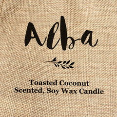 Alba personalised faux-burlap candle gift bag