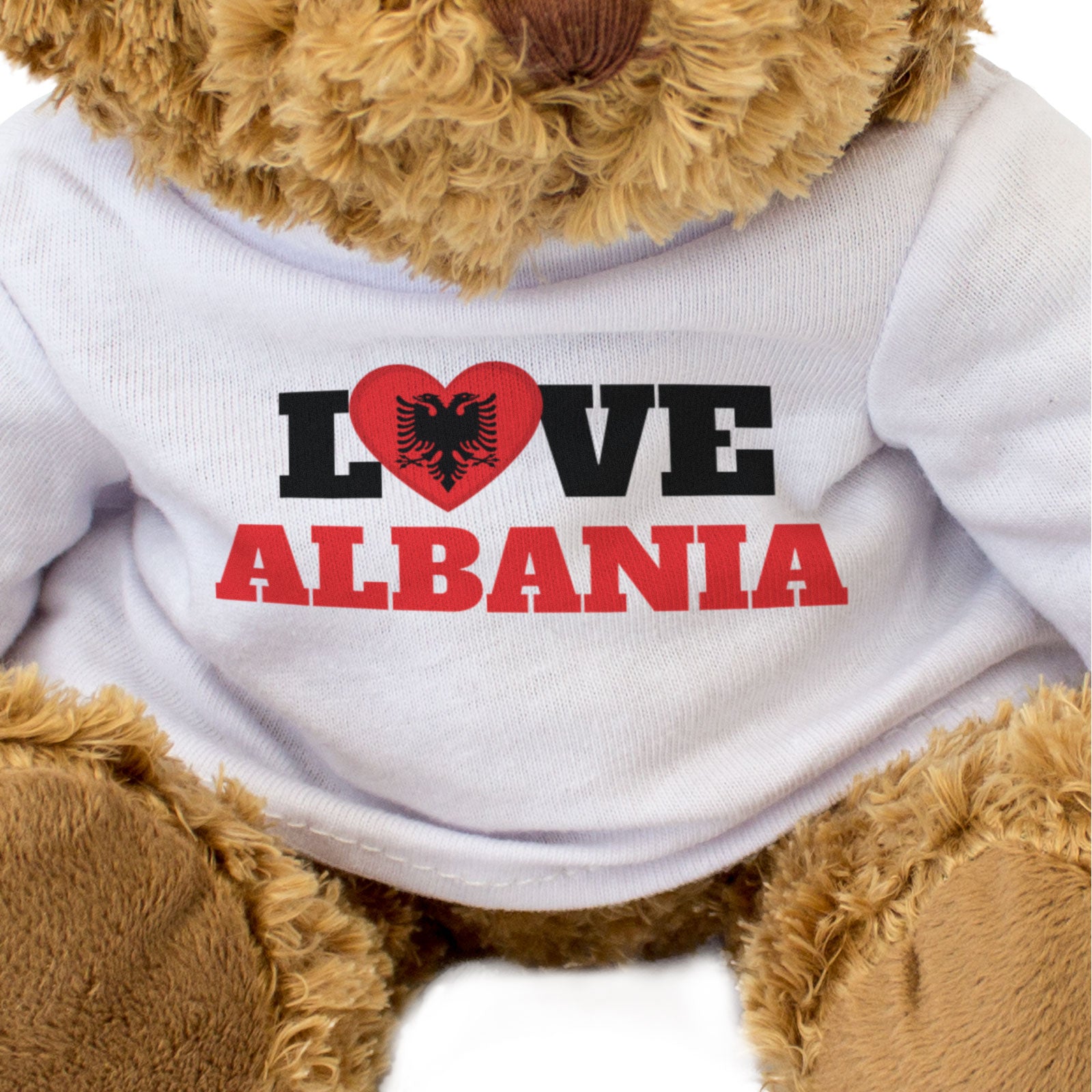 LOVE ALBANIA (FLAG HEART) - Teddy Bear - Cute Funny - Souvenir Gift Present