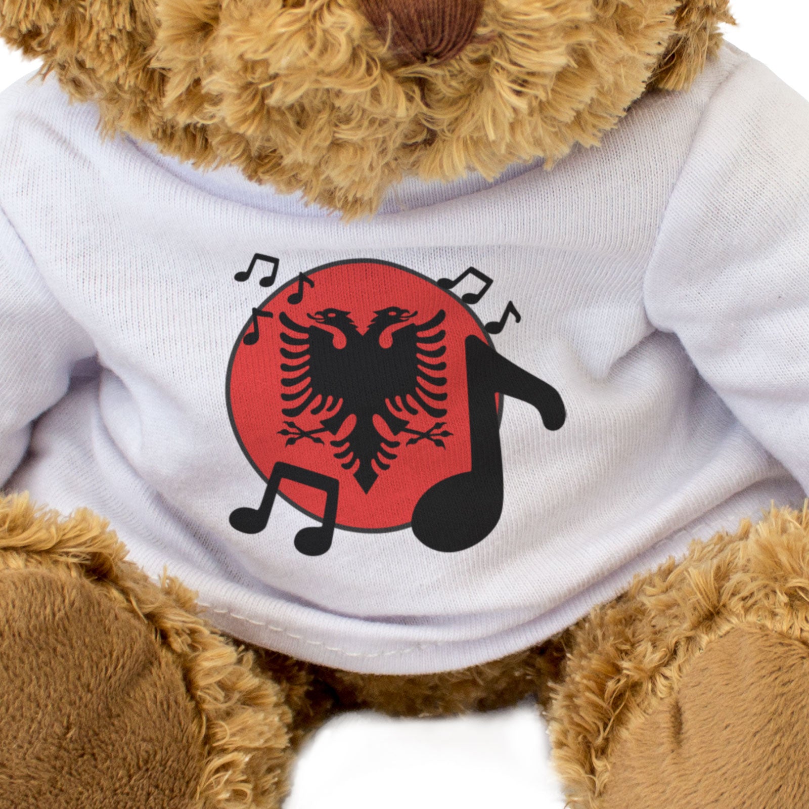 ALBANIA FLAG (MUSICAL NOTES) - Teddy Bear - Albanian Music Fan Gift Present