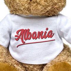 ALBANIA (SCRIPT) - Teddy Bear - Cute Cuddly Soft Funny - Albanian Gift Present