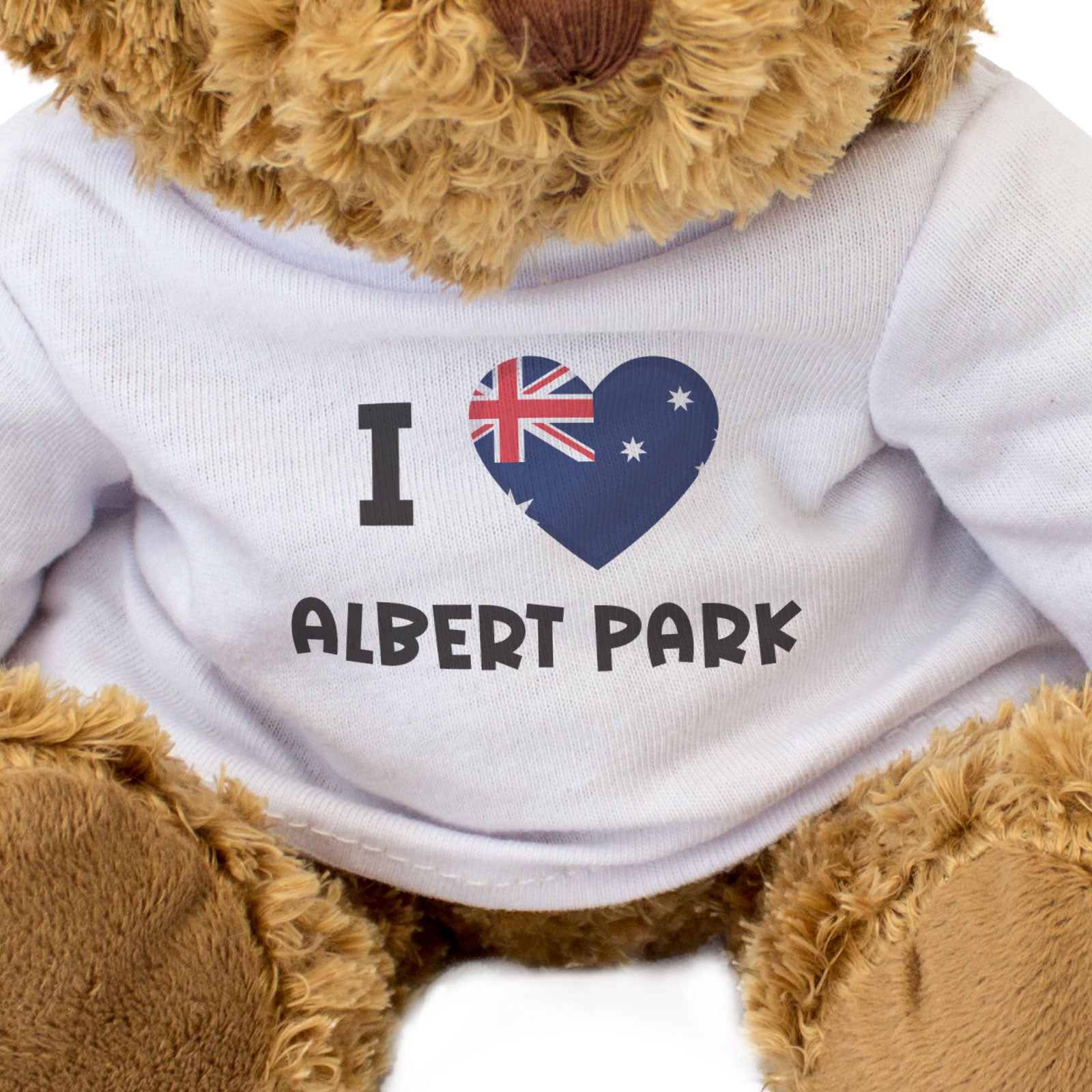 I LOVE ALBERT PARK (AUSTRALIA FLAG) - Teddy Bear - Funny Melbourne Gift Present