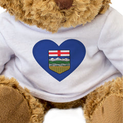 ALBERTA FLAG HEART - Teddy Bear - Cute Cuddly Soft - Canada Gift Present