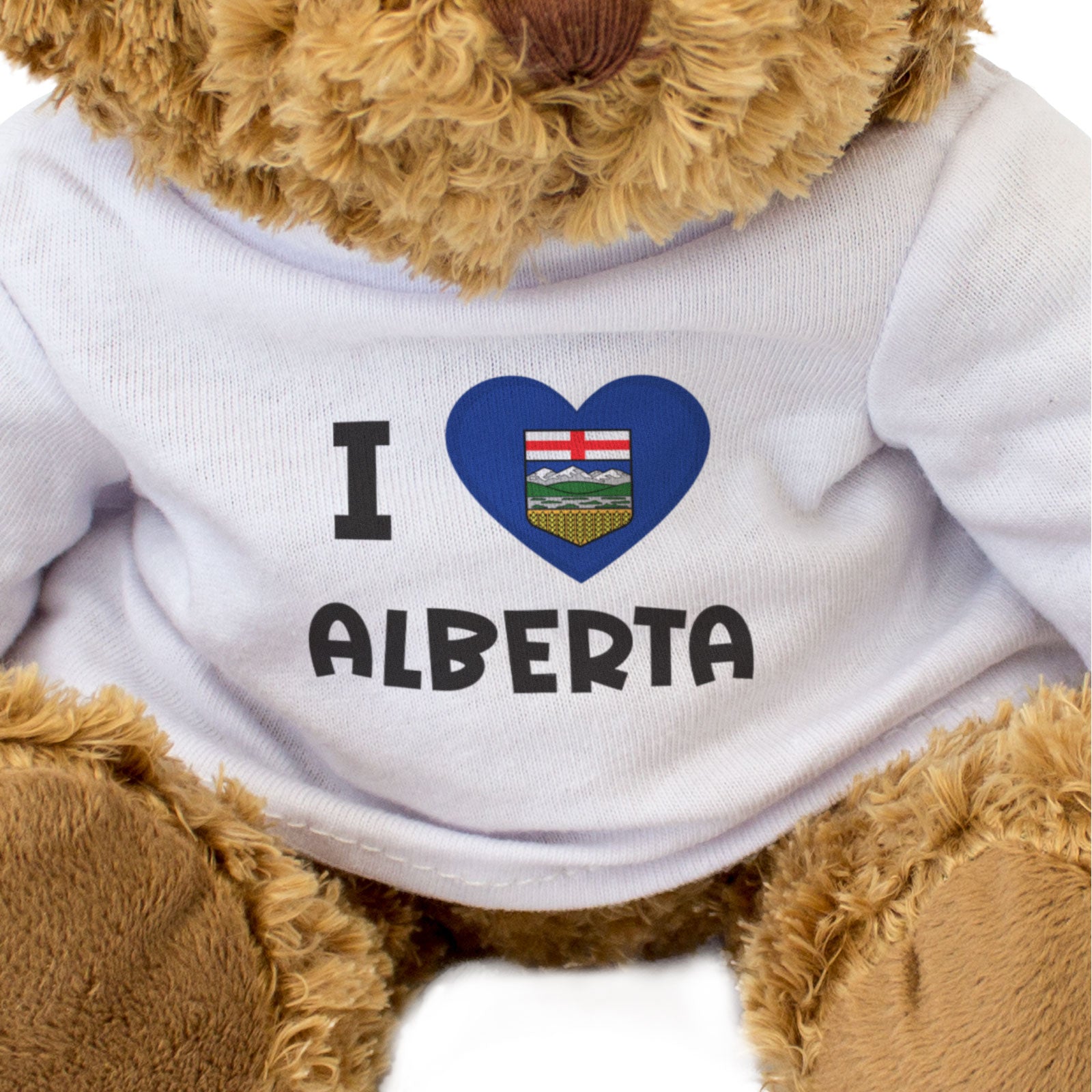 I LOVE ALBERTA FLAG - Teddy Bear - Cute Cuddly Soft - Canada Gift Present