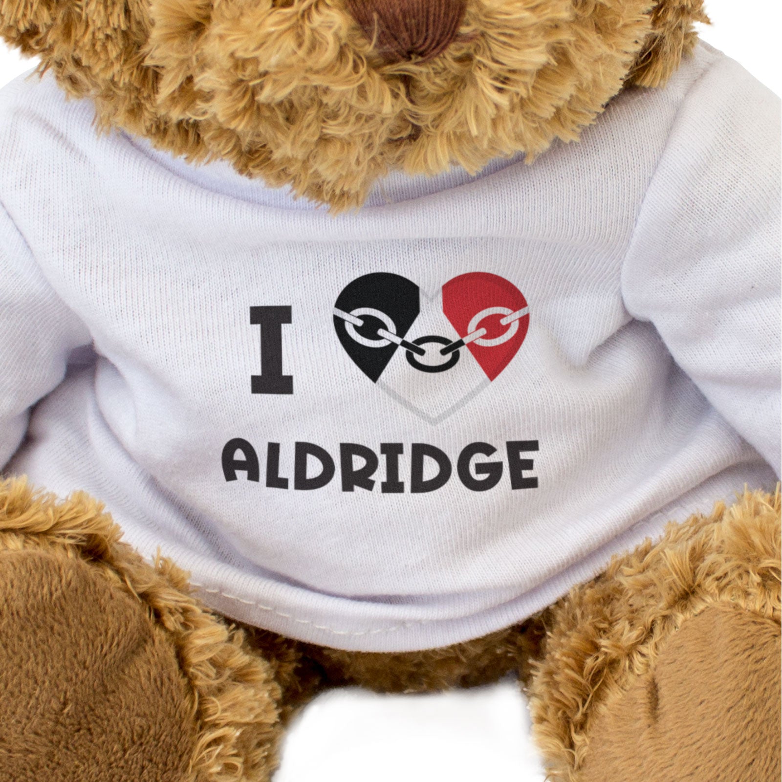 I LOVE ALDRIDGE (BLACK COUNTRY FLAG) - Teddy Bear - Cute - Midlands Gift Present