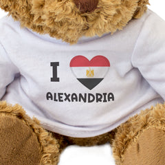 I LOVE ALEXANDRIA (EGYPT FLAG) - Teddy Bear - Cute Funny Souvenir Gift Present