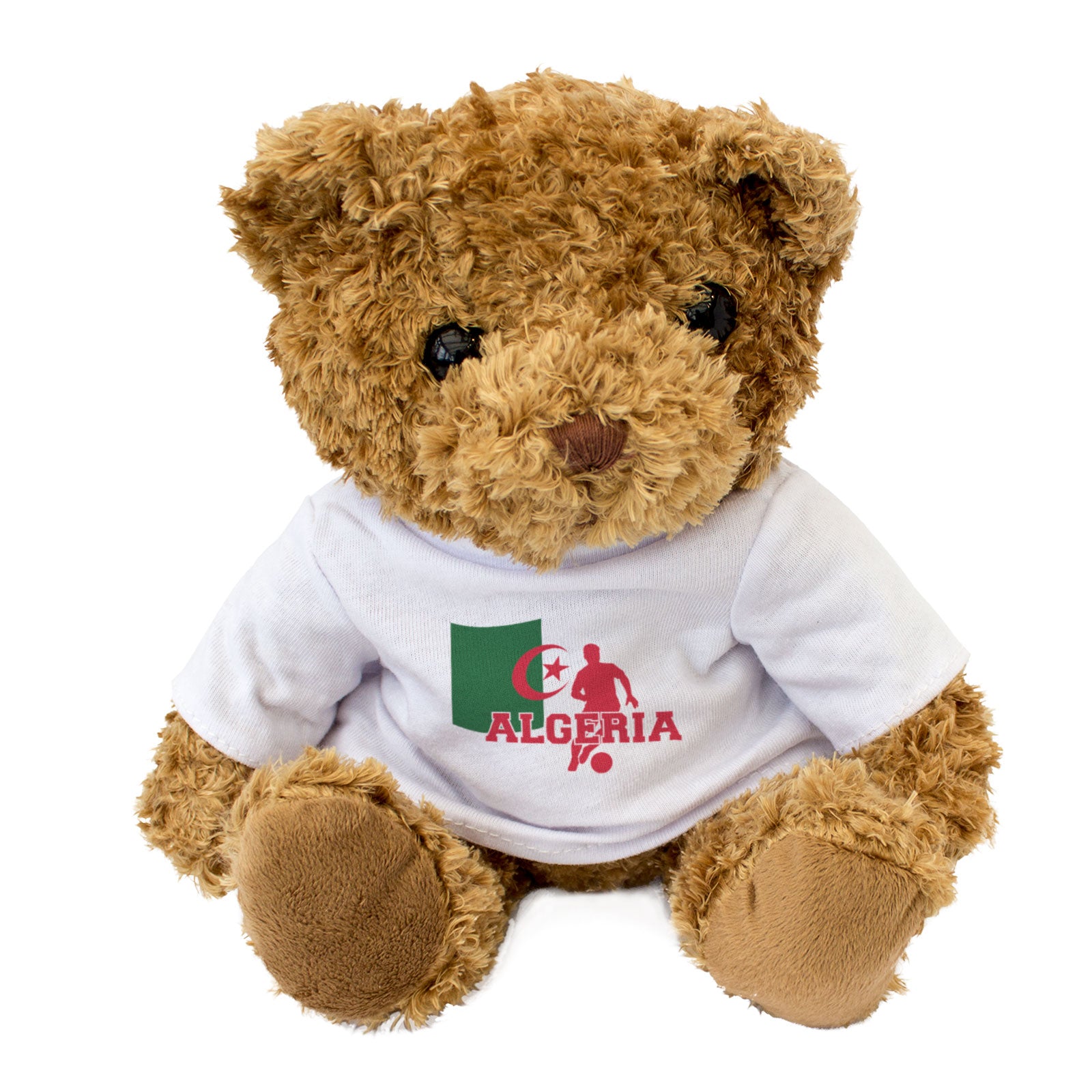 ALGERIA FLAG (FOOTBALL) - Teddy Bear - Cute - Algerian Soccer Fan Gift Present