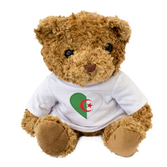 ALGERIA FLAG HEART - Teddy Bear - Cute Cuddly Soft - Algerian Gift Present
