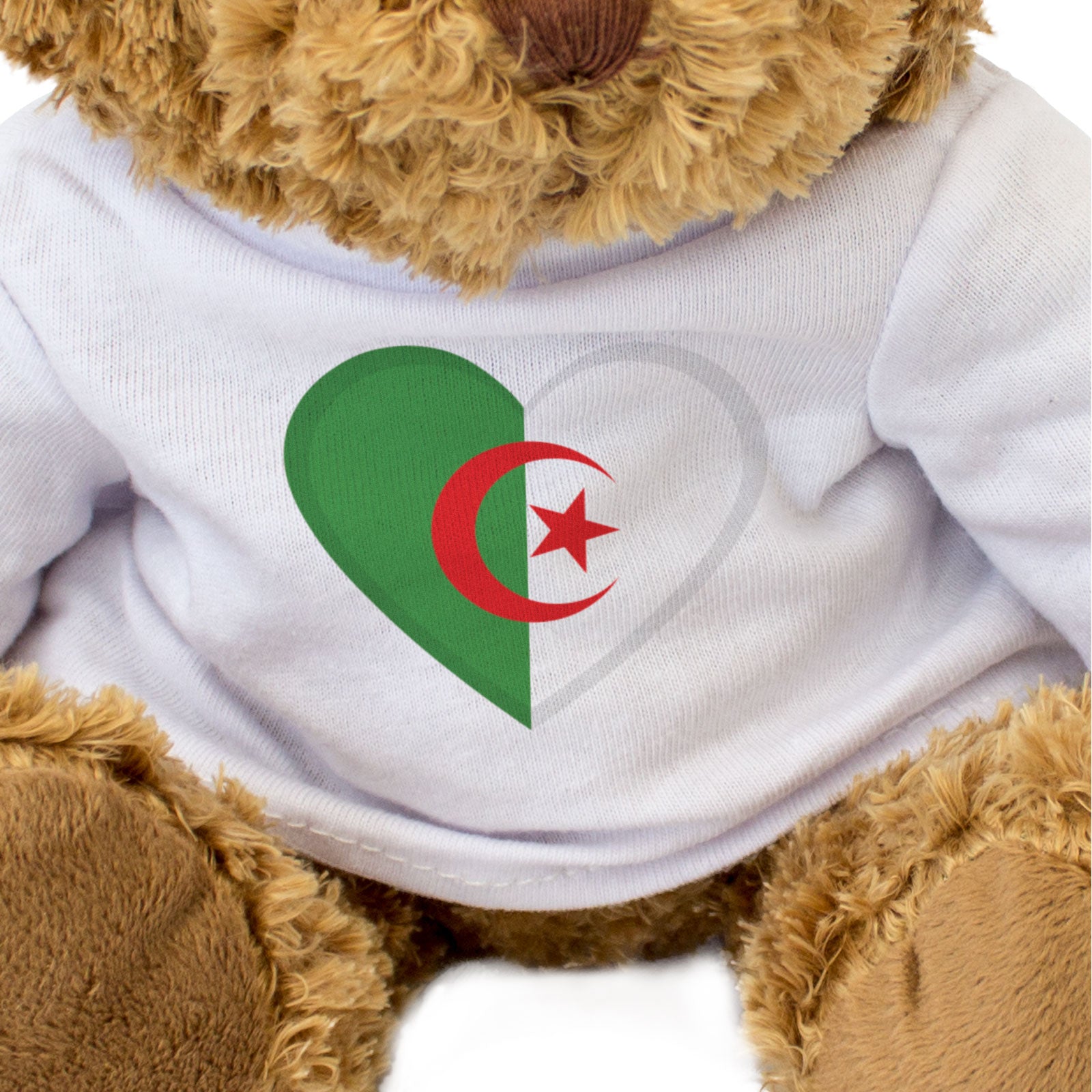 ALGERIA FLAG HEART - Teddy Bear - Cute Cuddly Soft - Algerian Gift Present