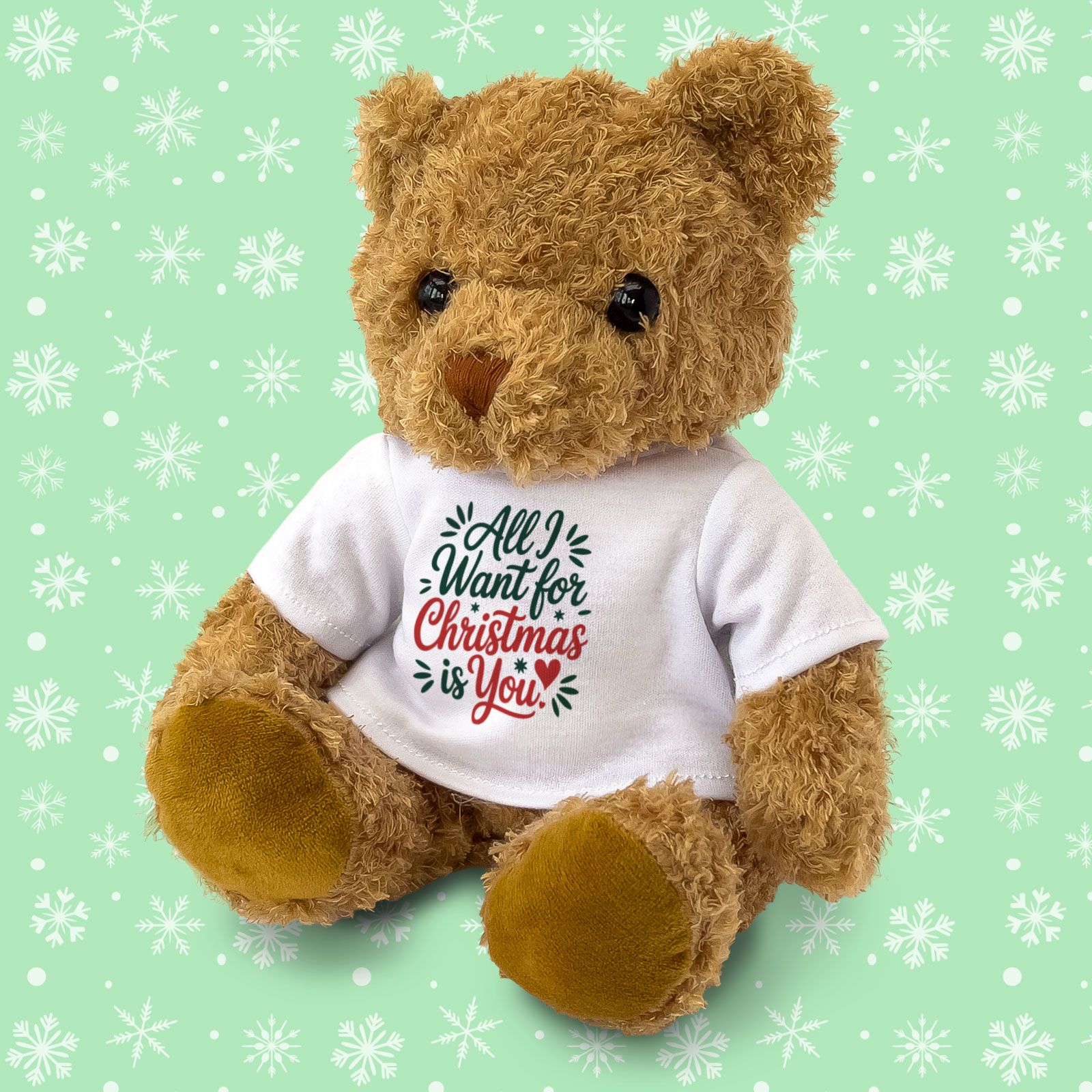 ALL I WANT FOR CHRISTMAS IS YOU - Teddy Bear - Cute Romantic - Xmas Gift Present