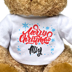 MERRY CHRISTMAS ALLY - Teddy Bear - Cute Cuddly Soft - Xmas Gift Present