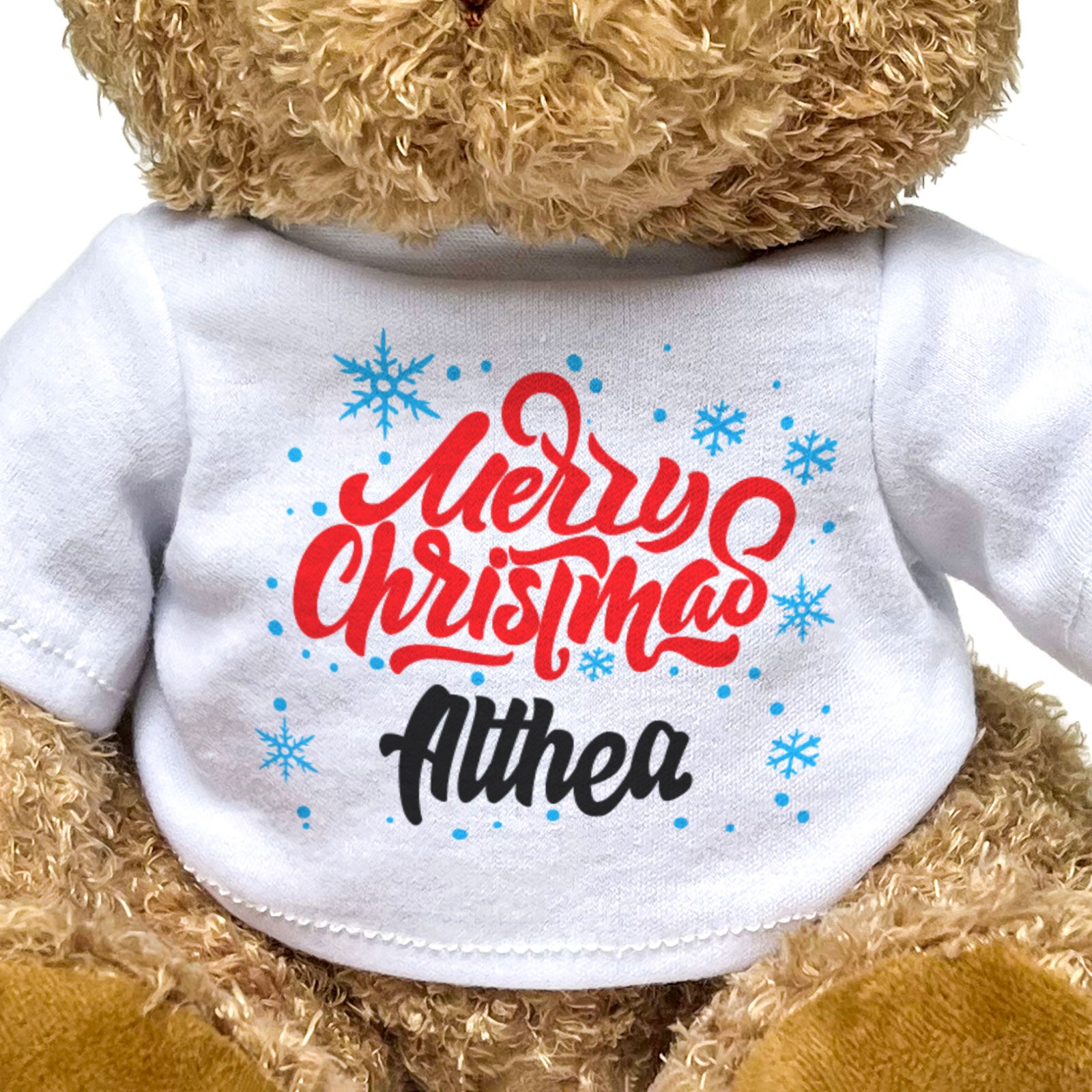 MERRY CHRISTMAS ALTHEA - Teddy Bear - Cute Cuddly Soft - Xmas Gift Present