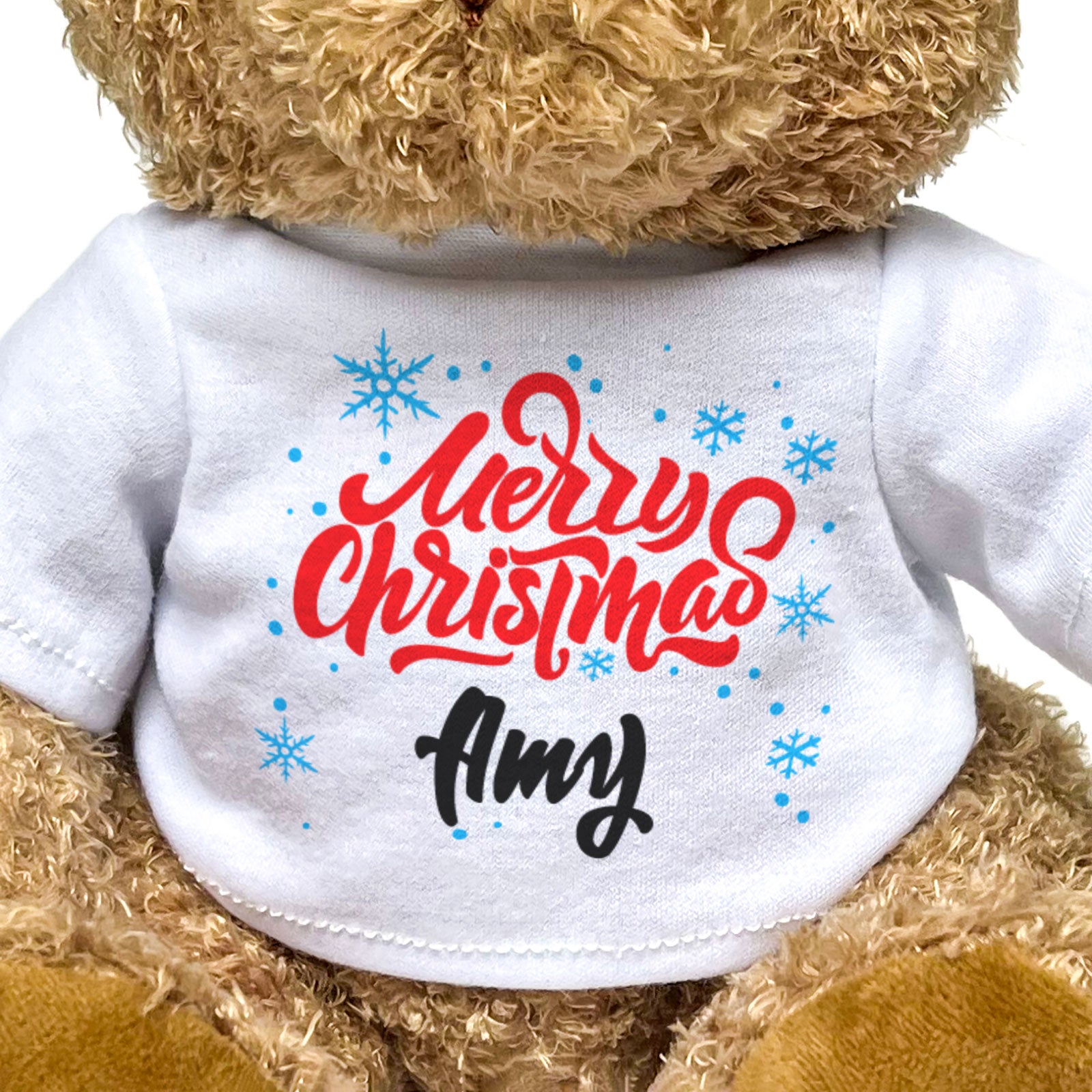 MERRY CHRISTMAS AMY - Teddy Bear - Cute Cuddly Soft - Xmas Gift Present
