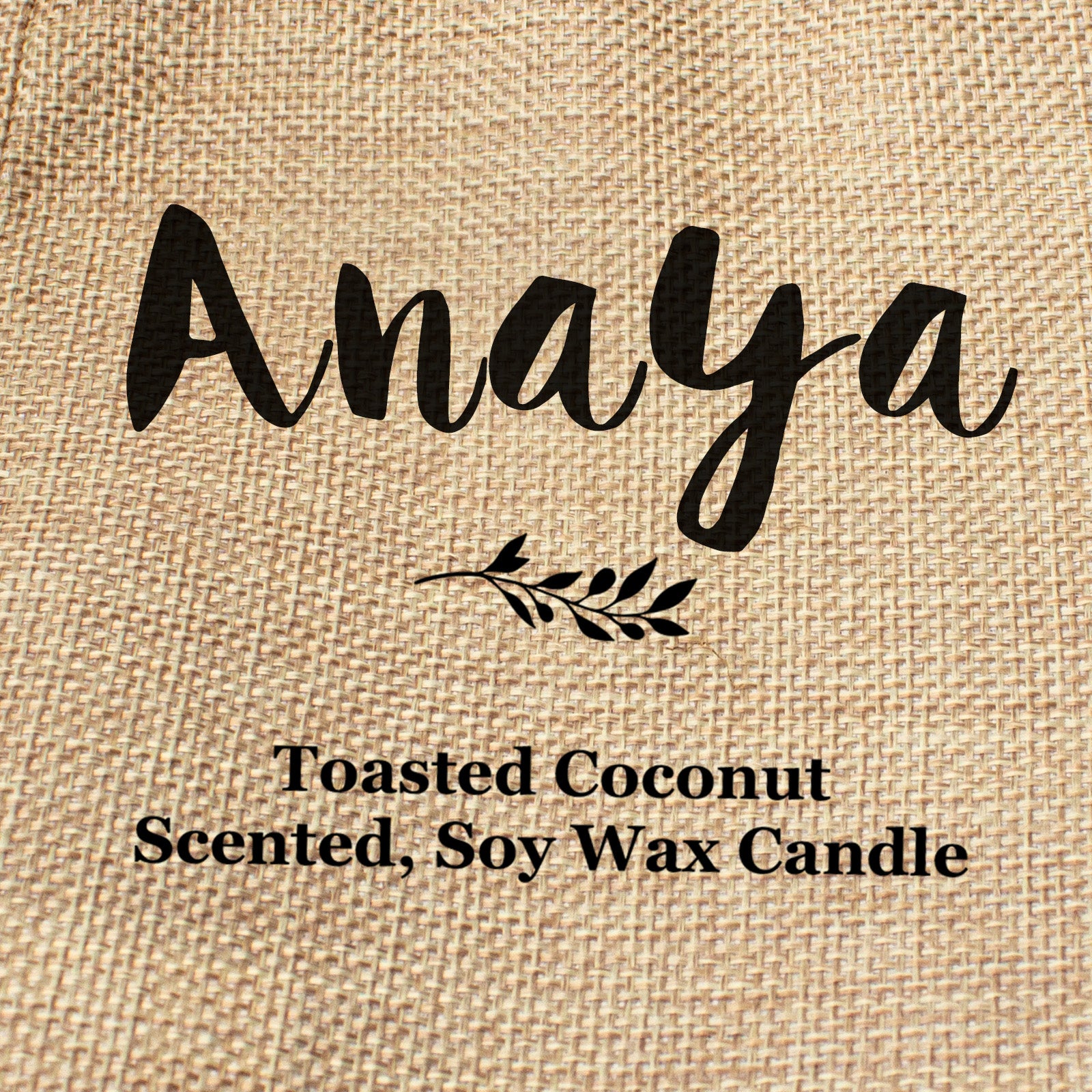 Anaya personalised faux-burlap candle gift bag