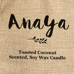 Anaya personalised faux-burlap candle gift bag