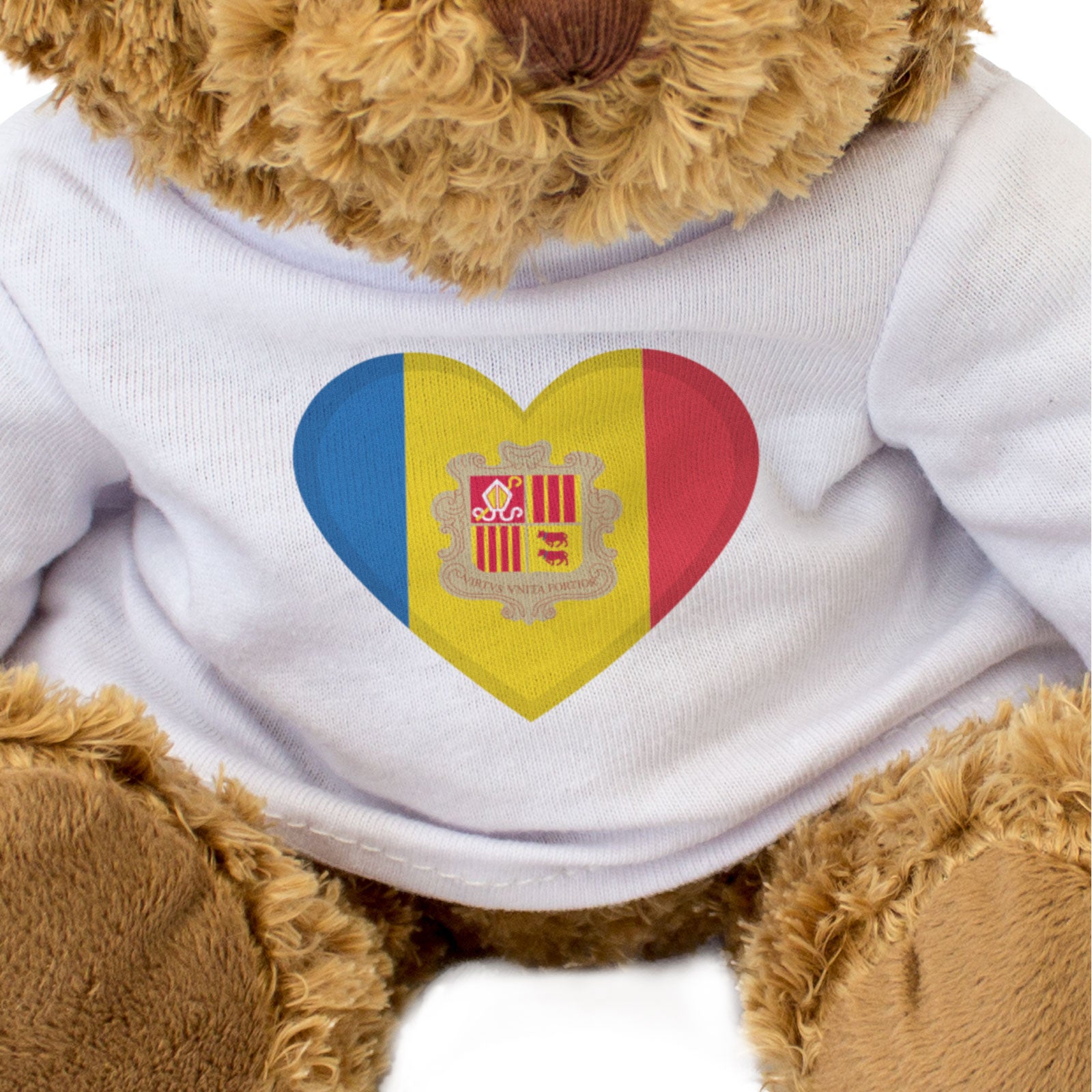 ANDORRA FLAG HEART - Teddy Bear - Cute Cuddly Soft - Andorran Gift Present