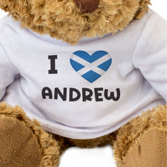 I LOVE ANDREW (SCOTLAND FLAG) - Teddy Bear - Cute - Funny Scottish Gift Present