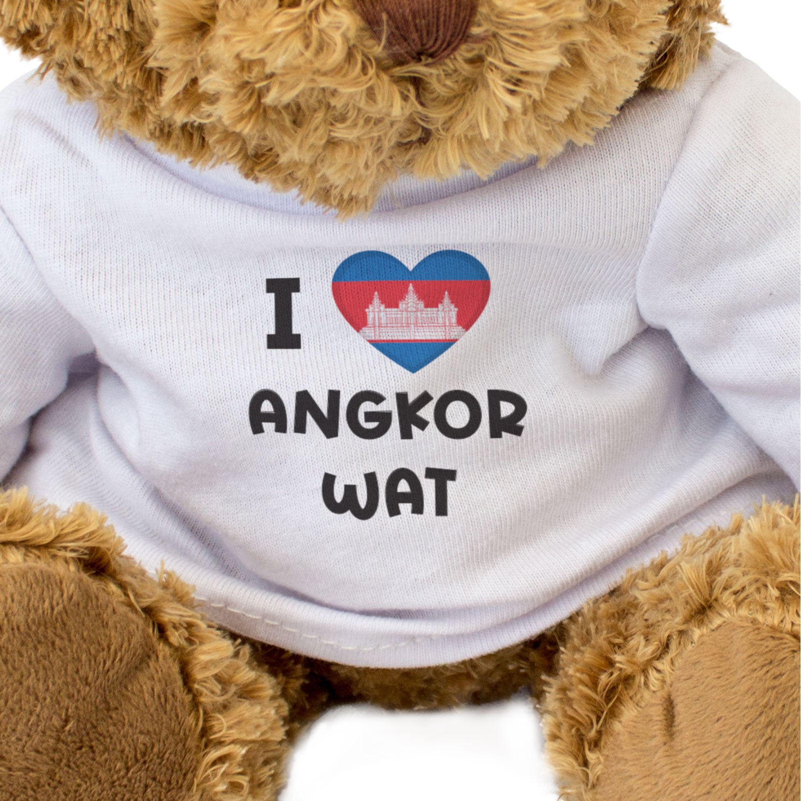 I LOVE ANGKOR WAT (CAMBODIA FLAG) - Teddy Bear - Cute - Souvenir Gift Present