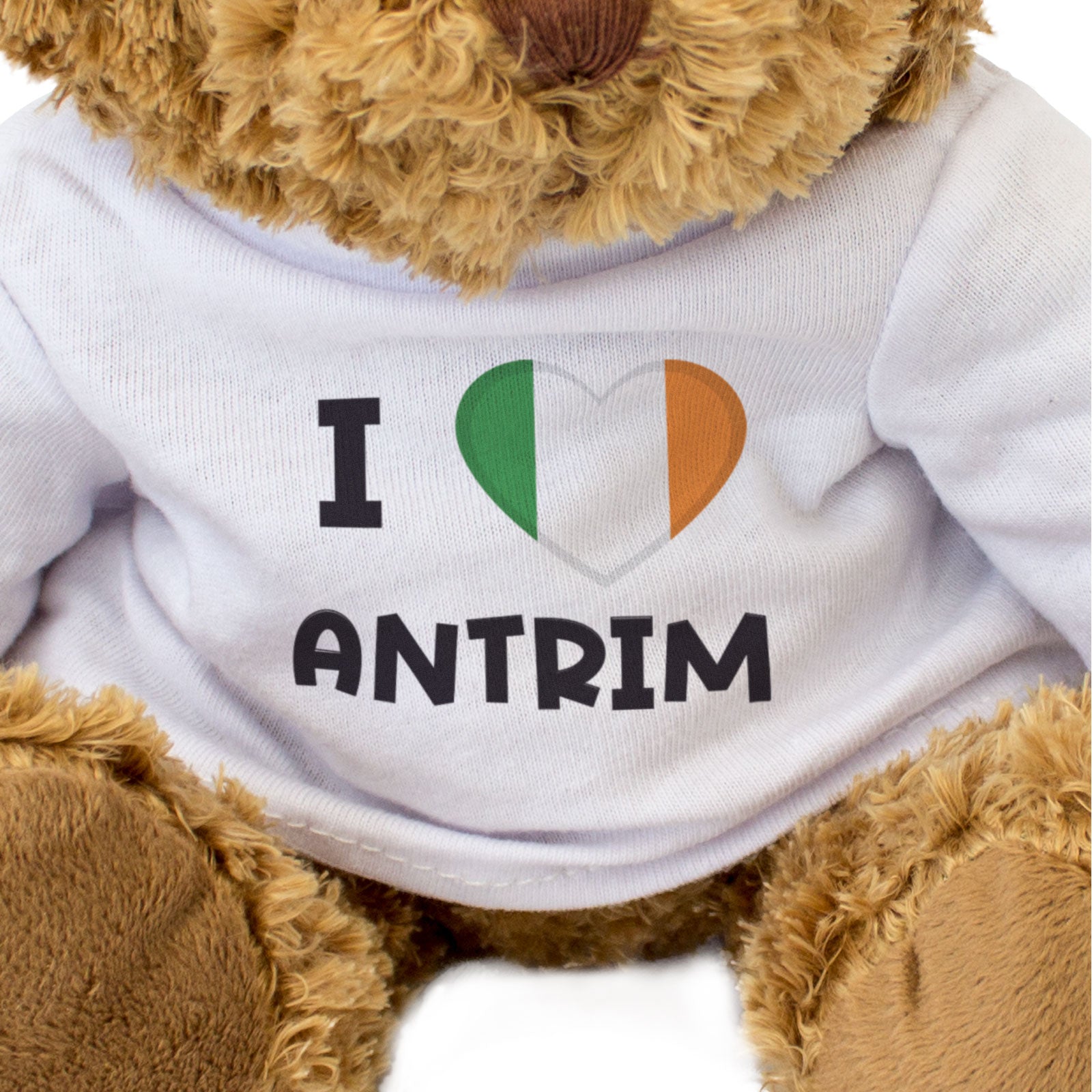 I LOVE ANTRIM (IRISH FLAG) - Teddy Bear - Cute - County Antrim Gift Present