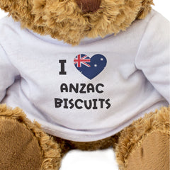 I LOVE ANZAC BISCUITS (AUSTRALIA FLAG) - Teddy Bear - Cute Funny - Gift Present