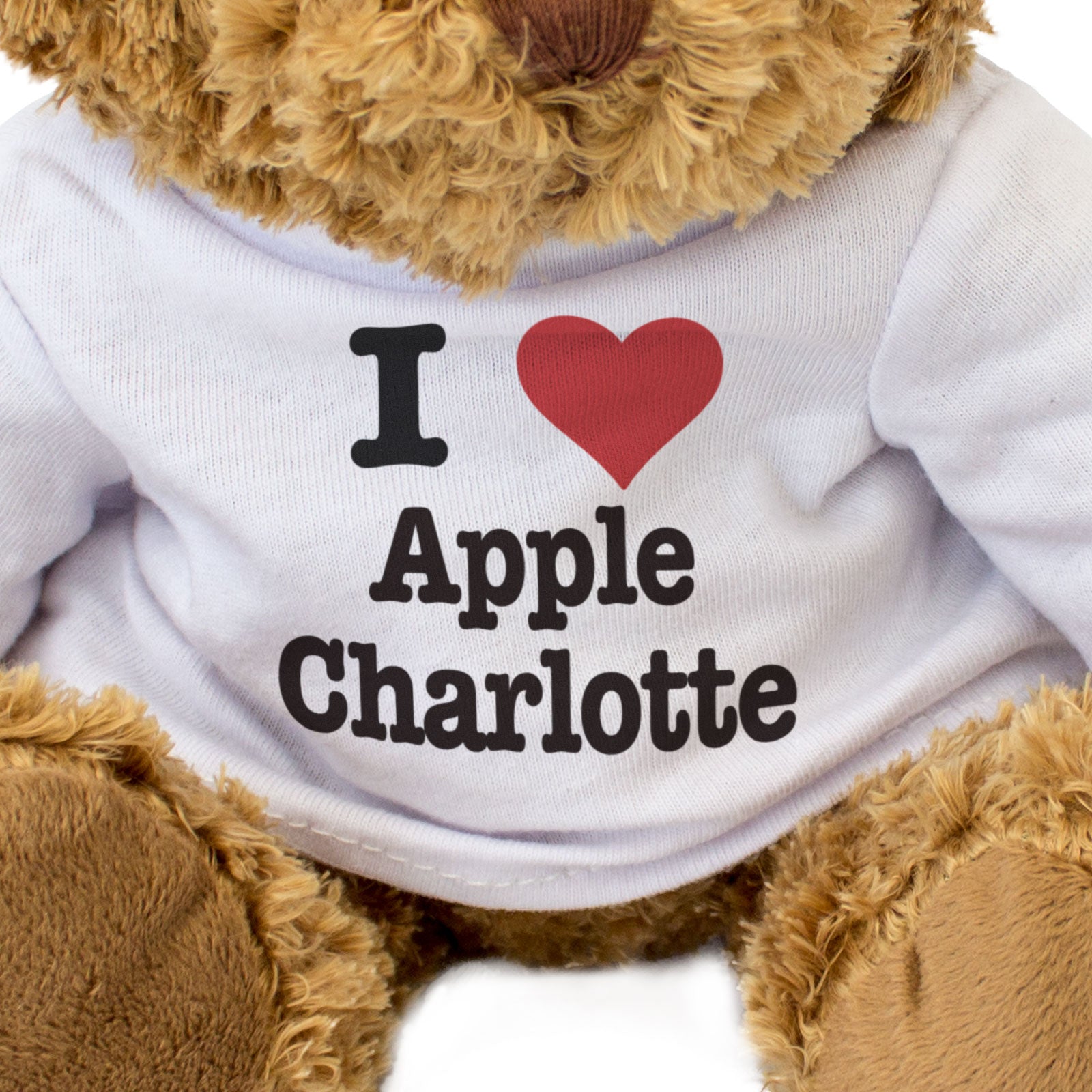 I LOVE APPLE CHARLOTTE - Teddy Bear - Cute Cuddly Soft Adorable - Gift Present