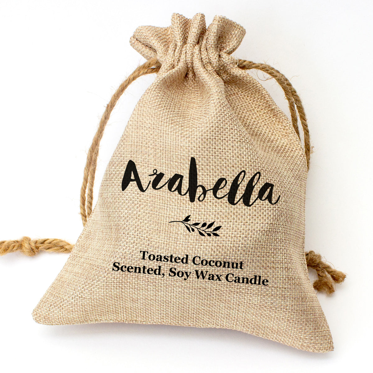Arabella personalised toasted coconut candle gift set