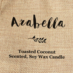 Arabella personalised faux-burlap candle gift bag