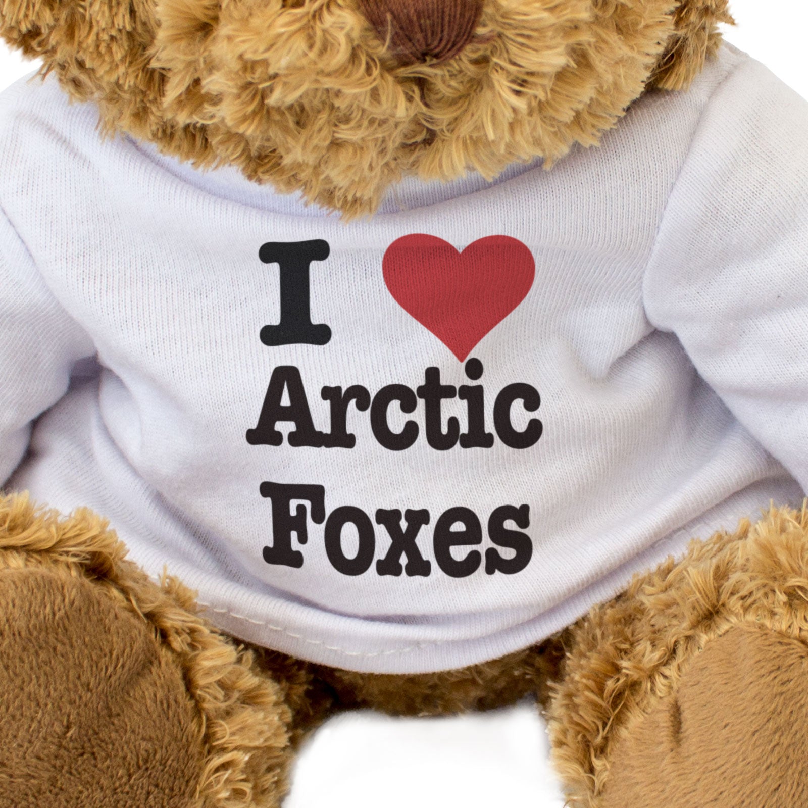 I LOVE ARCTIC FOXES - Teddy Bear - Cute Cuddly Soft Adorable - Gift Present