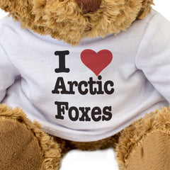 I LOVE ARCTIC FOXES - Teddy Bear - Cute Cuddly Soft Adorable - Gift Present