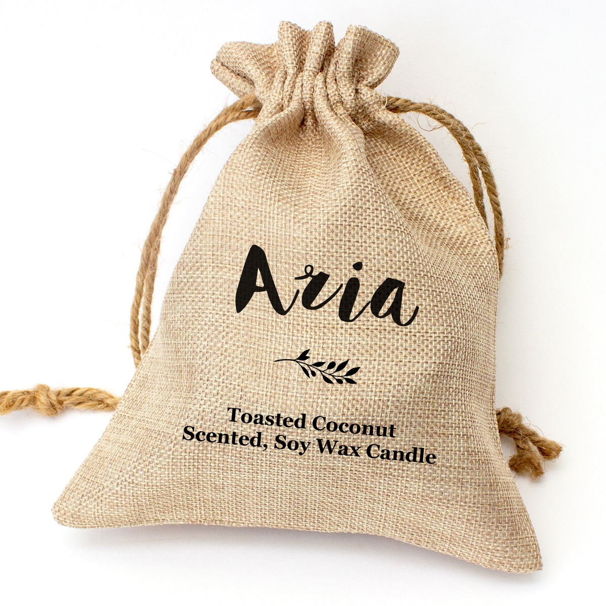 Aria personalised toasted coconut candle gift set