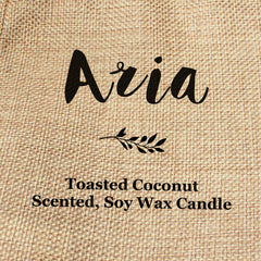 Aria personalised faux-burlap candle gift bag
