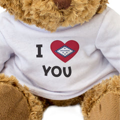 I LOVE YOU (ARKANSAS FLAG) - Teddy Bear - Cute - Romantic Partner Gift Present