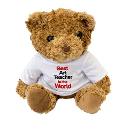 BEST ART TEACHER IN THE WORLD - Teddy Bear - Cute Cuddly Soft - Gift Present