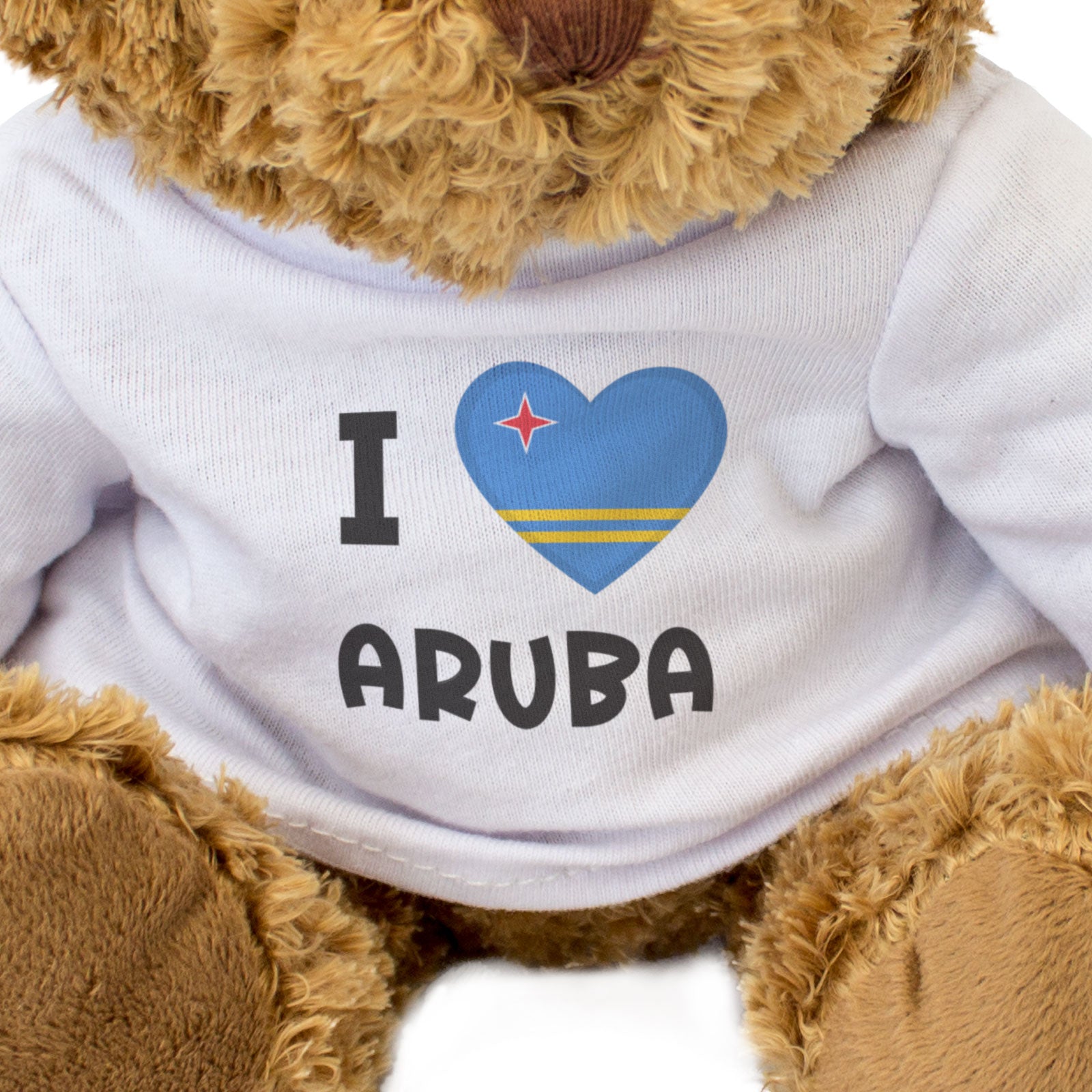 I LOVE ARUBA FLAG - Teddy Bear - Cute Cuddly Soft - Funny Caribbean Gift Present