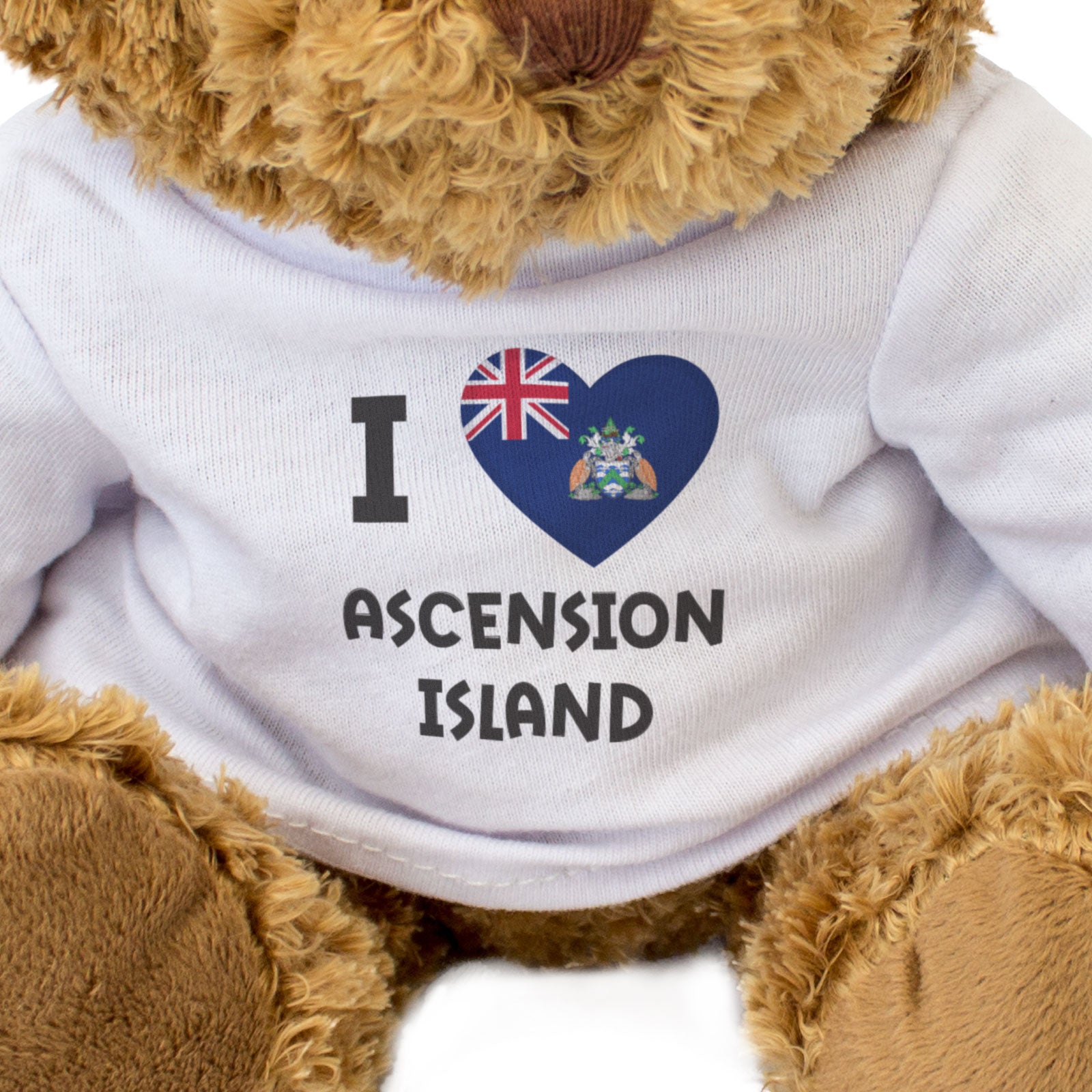 I LOVE ASCENSION ISLAND FLAG - Teddy Bear - Cute - Funny British Gift Present