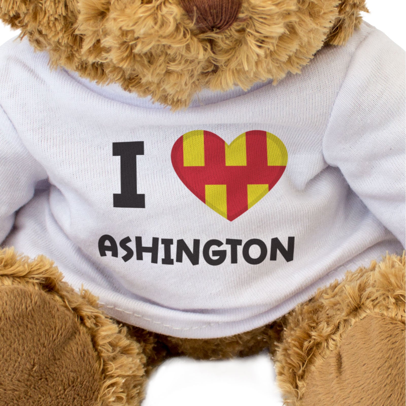 I LOVE ASHINGTON (NORTHUMBERLAND FLAG) - Teddy Bear - Cute - Funny Gift Present