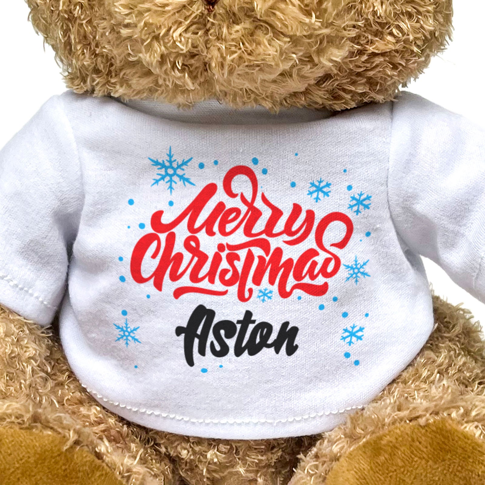 MERRY CHRISTMAS ASTON - Teddy Bear - Cute Cuddly Soft - Xmas Gift Present