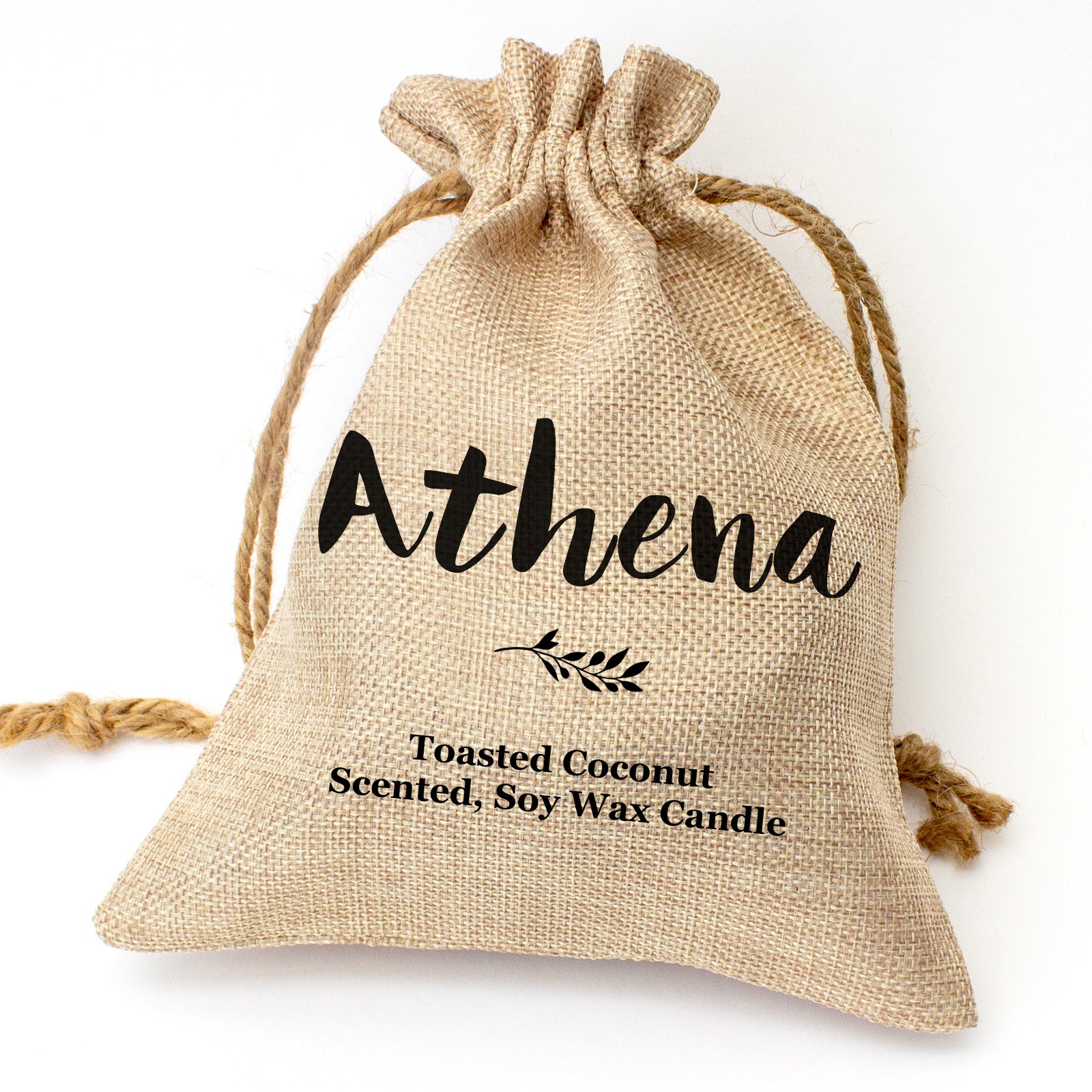 Athena personalised toasted coconut candle gift set