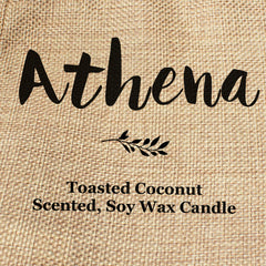 Athena personalised faux-burlap candle gift bag