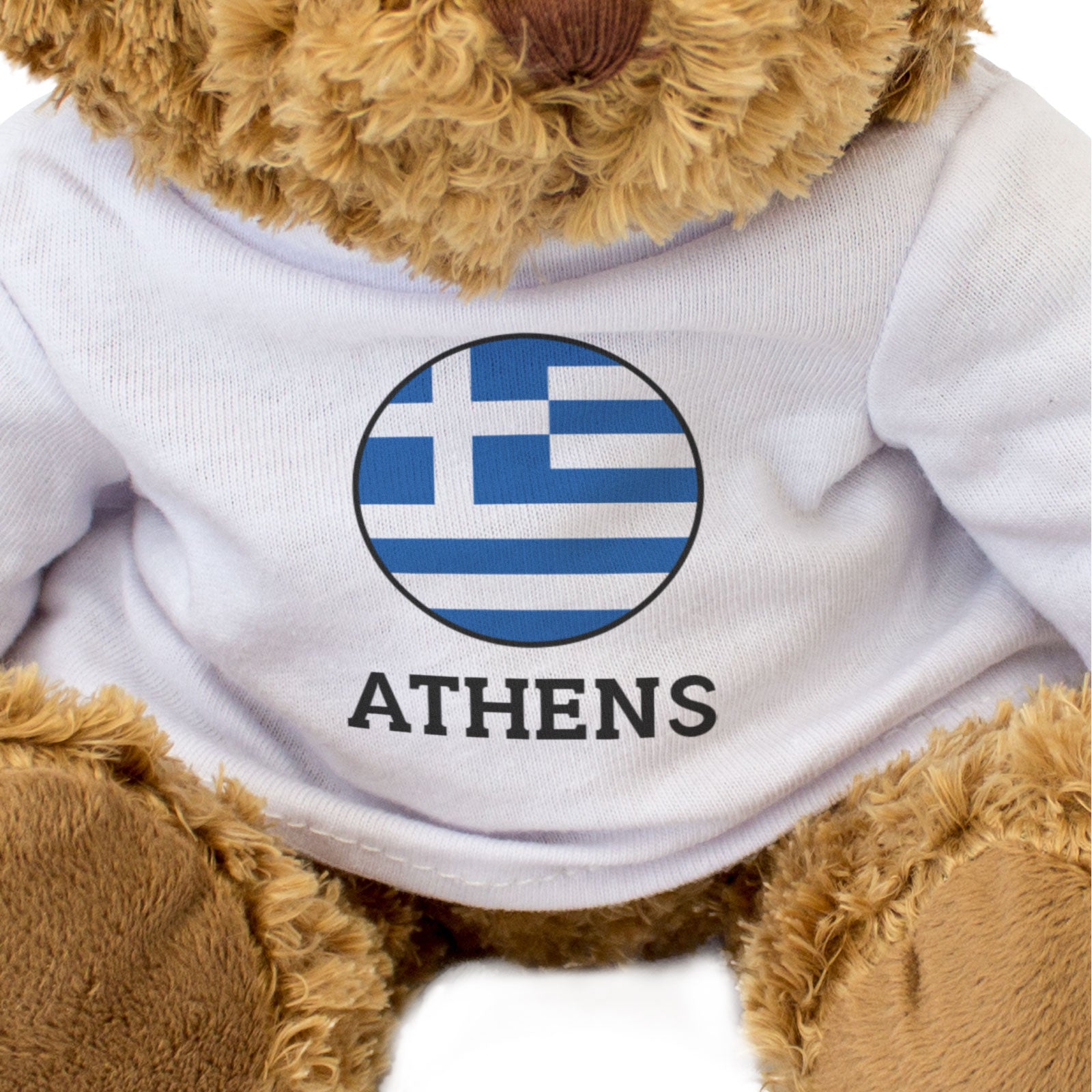 ATHENS (GREECE FLAG ROUNDEL) - Teddy Bear - Funny Greek Souvenir Gift Present