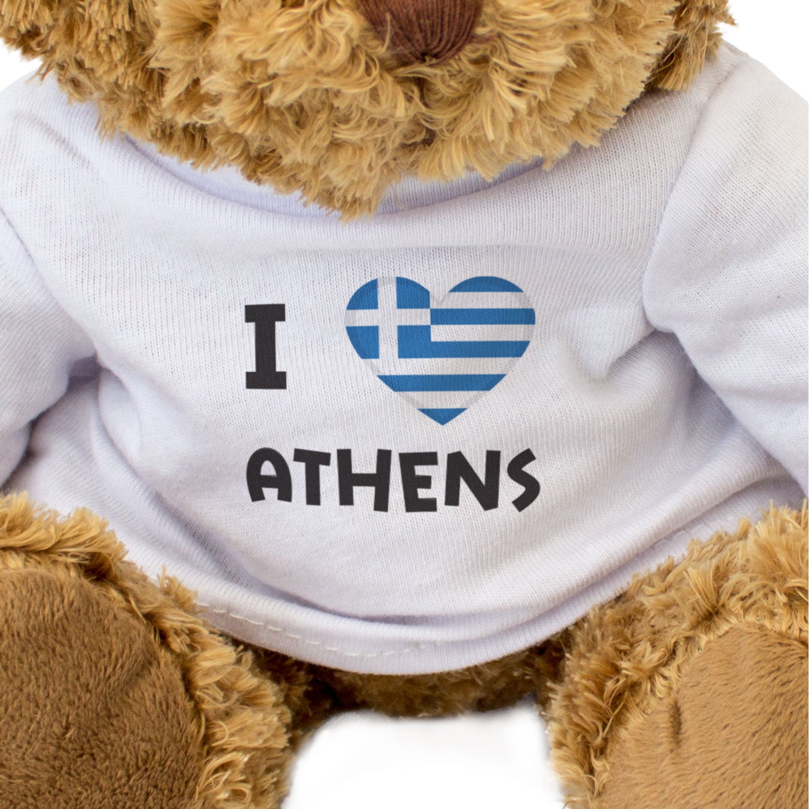 I LOVE ATHENS (GREECE FLAG) - Teddy Bear - Cute Cuddly - Gift Present