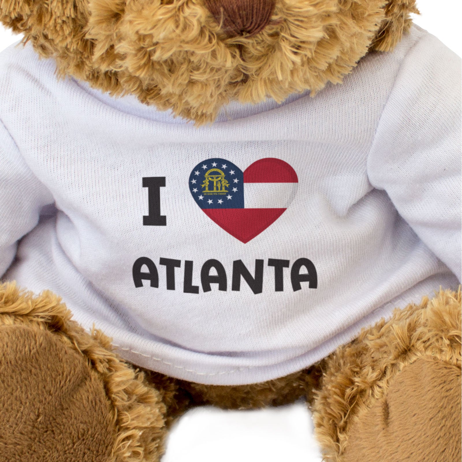I LOVE ATLANTA (GEORGIA STATE FLAG) - Teddy Bear - Cute Cuddly - Gift Present