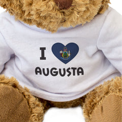 I LOVE AUGUSTA (MAINE FLAG) - Teddy Bear - Cute Cuddly Soft - Gift Present