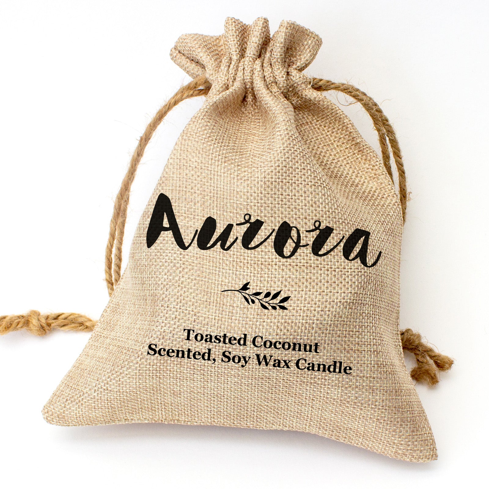 Aurora personalised toasted coconut candle gift set