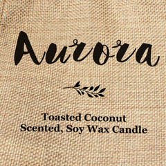 Aurora personalised faux-burlap candle gift bag