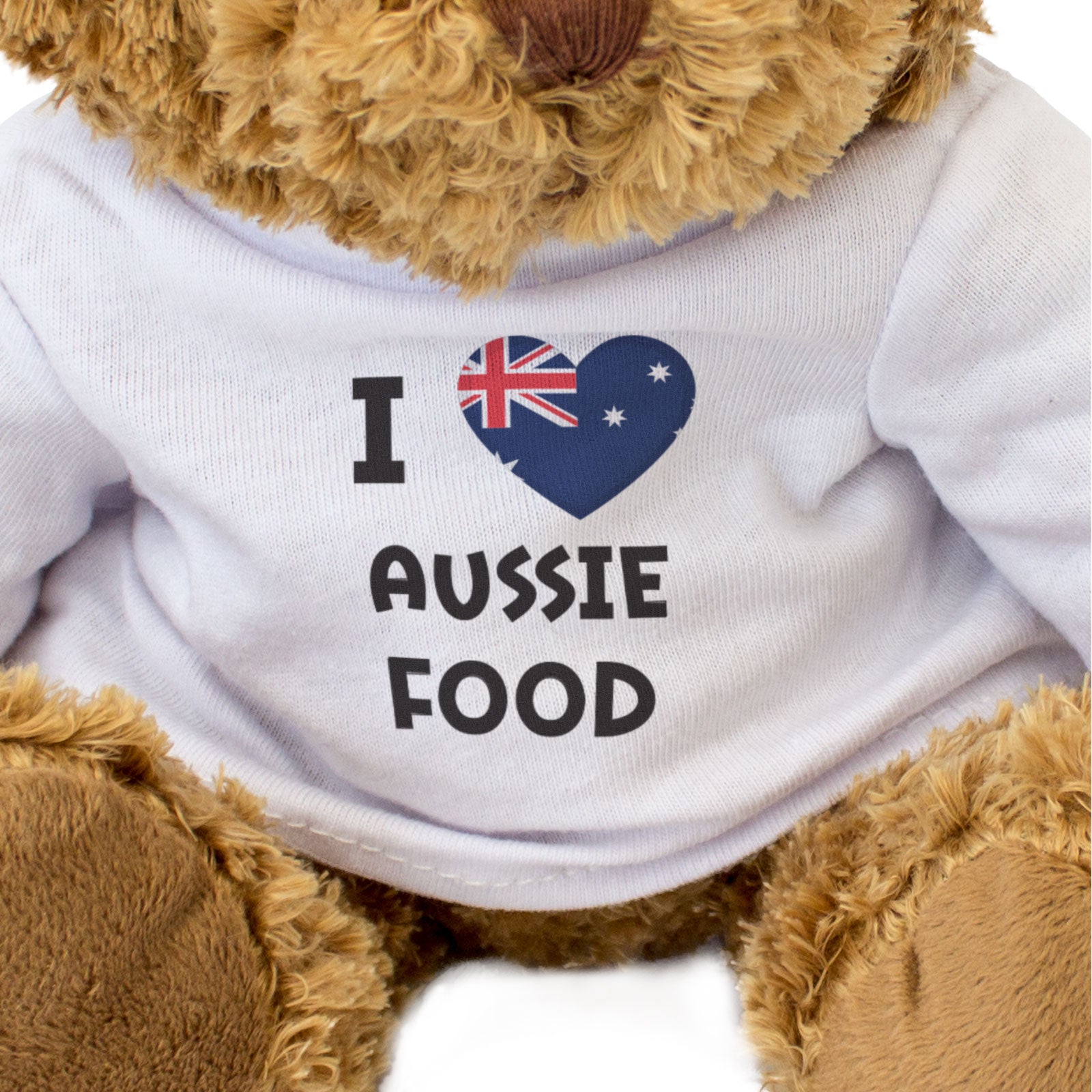I LOVE AUSSIE FOOD (AUSTRALIA FLAG) - Teddy Bear - Cute Funny - Gift Present