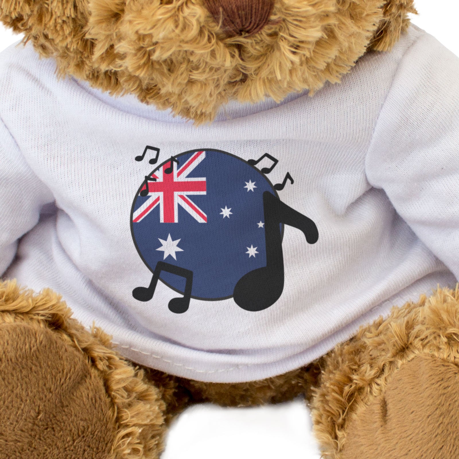 AUSTRALIA FLAG (MUSICAL NOTES) - Teddy Bear - Australian Music Fan Gift Present
