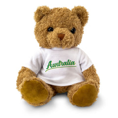 AUSTRALIA (GREEN SCRIPT) - Teddy Bear - Cute Soft Funny - Aussie Gift Present