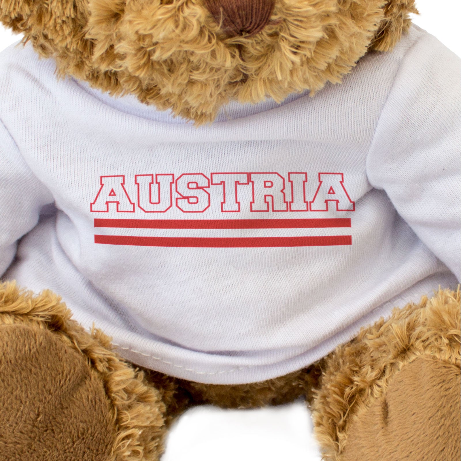 AUSTRIA FLAG STRIPES - Teddy Bear - Cute Funny - Austrian Souvenir Gift Present